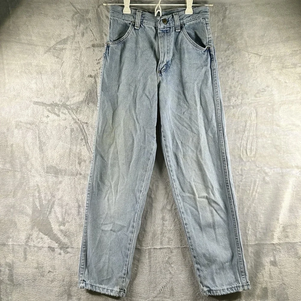 Vintage 80s Light Wash Straight Leg Jeans Boys Size 12‎ Denim USA Made Rustler